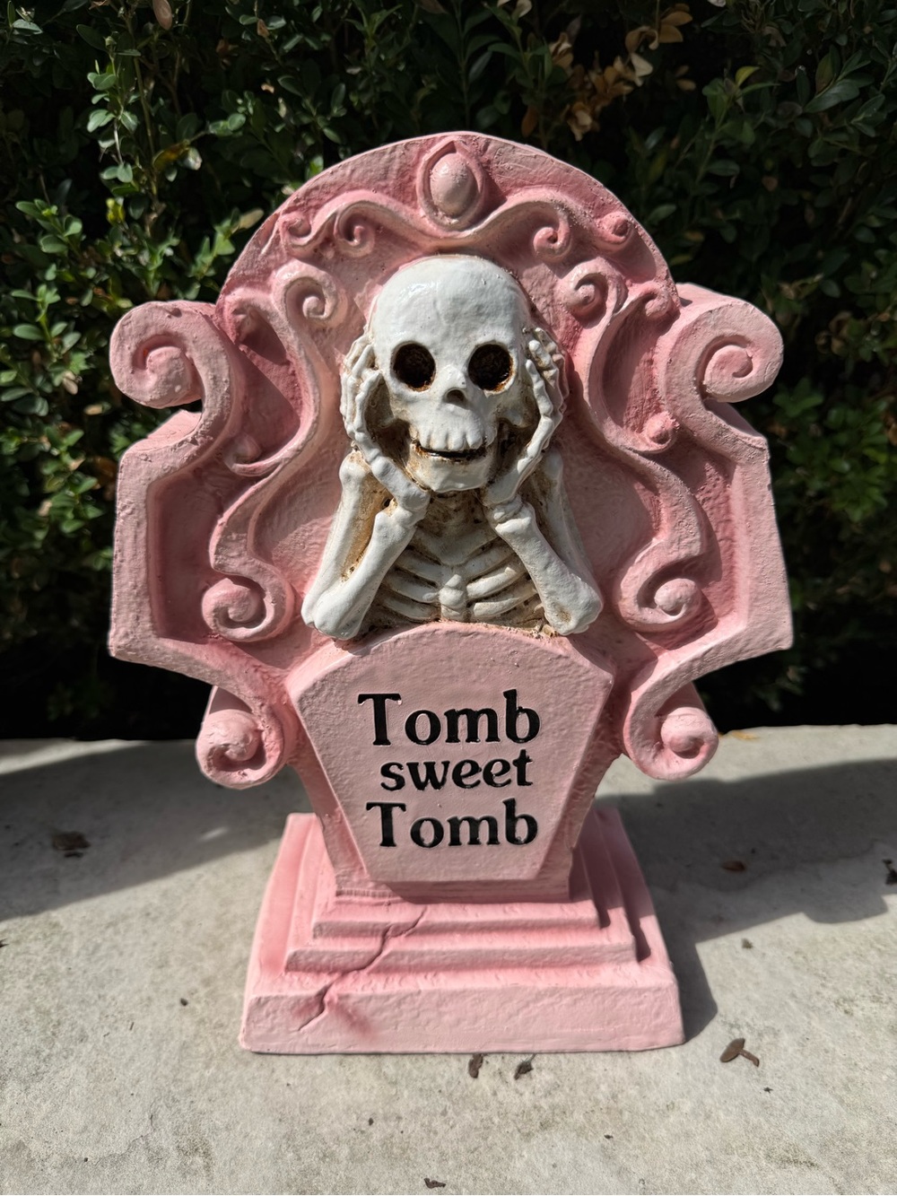 Tomb Sweet Tomb Pink Halloween Tombstone Decoration table top home decor